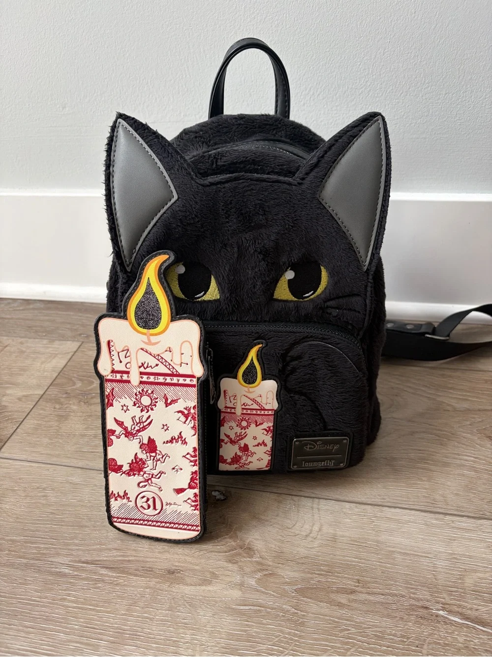Disney Hocus Pocus Binx Loungefly Mini Backpack & candle cardholder (Read)